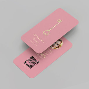 Modern Realtor Real Estate Agent Photo QR Code Business Card