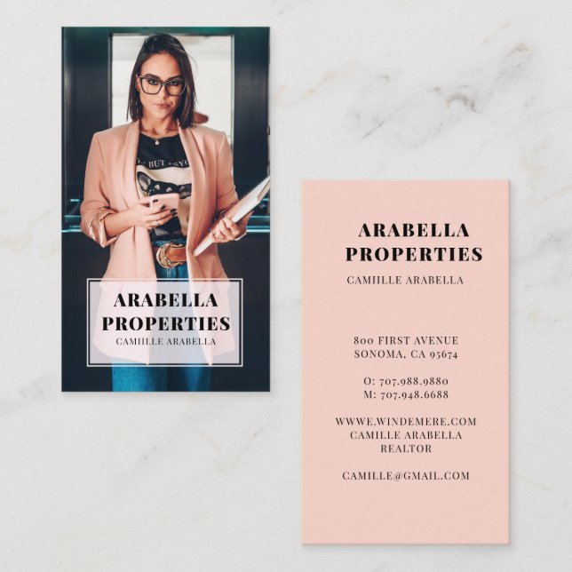 Modern Realtor Real Estate Photo  Business Card (Front/Back)