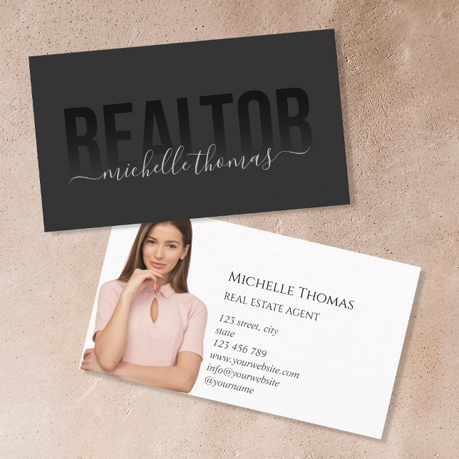 Modern Realtor Real Estate Professional Photo Business Card (Creator Uploaded)
