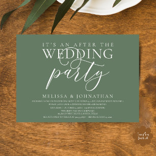 modern reception, It's an after the wedding party Invitation