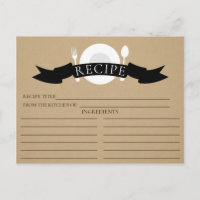 Modern Recipe Card Kraft Bridal Shower