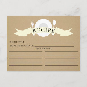 Modern Recipe Card Kraft Bridal Shower