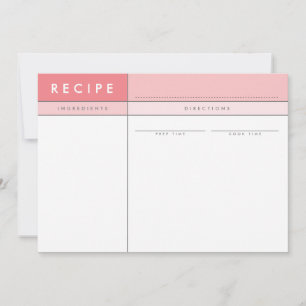 MODERN RECIPE CARD organiser block minimal coral