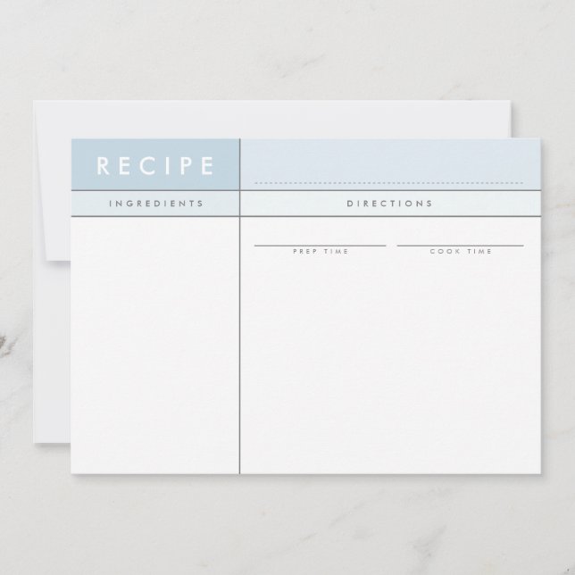 MODERN RECIPE CARD organiser minimal baby blue (Front)