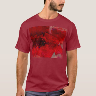 Modern Red Abstract Painting Art T-Shirt