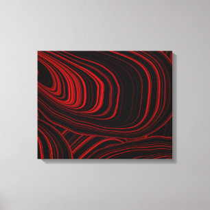 Modern Red and Black Abstract Canvas Print