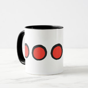 Modern Red and Black Bold Polka Dot Mug