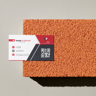 Modern Red and Black Elegant  Business Card