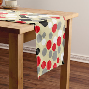 Modern Red and Black Table Runner