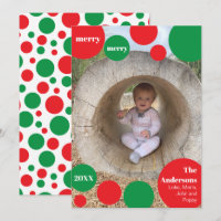 Modern Red and Green Polka Dot Photo