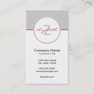 Modern Red and Grey Business Card