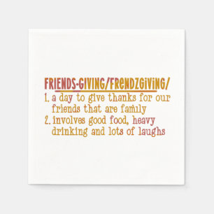 Modern Red and Orange Friendsgiving Napkin