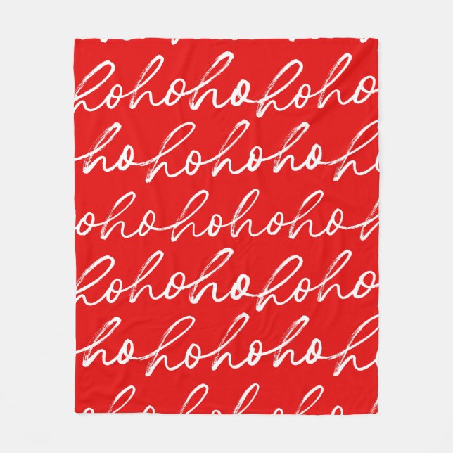  Modern Red and White Christmas Pattern  Fleece Blanket (Front)