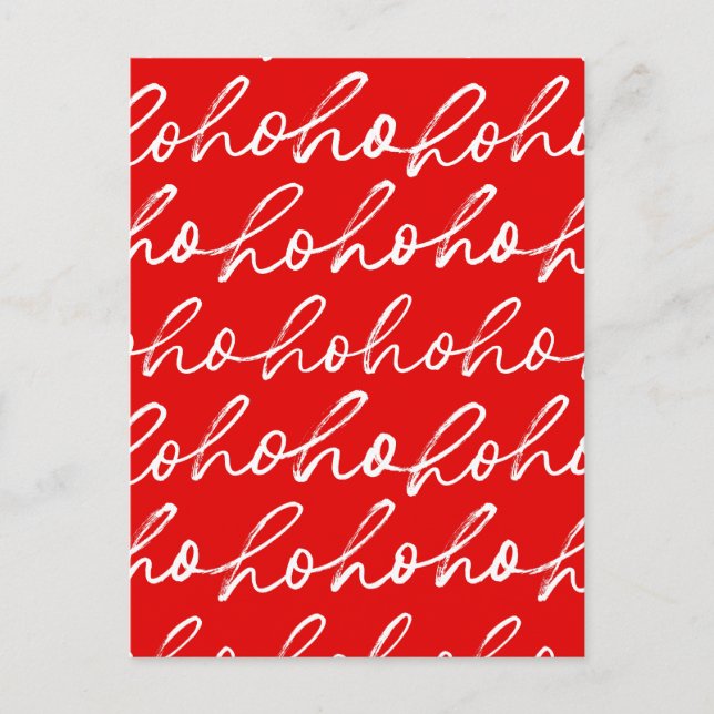  Modern Red and White Christmas Pattern  Postcard (Front)