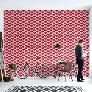 Modern Red Apple Pattern Wallpaper 2x8 Feet