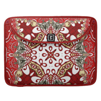 Modern Red Batik Art Rickshaw Flap Sleeve For MacBook Pro
