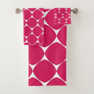 Modern Red Baubles   Geometric Holiday Pattern   Bath Towel Set