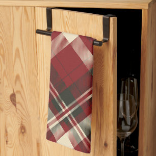 Modern Red Beige Christmas Pattern Kitchen Towel