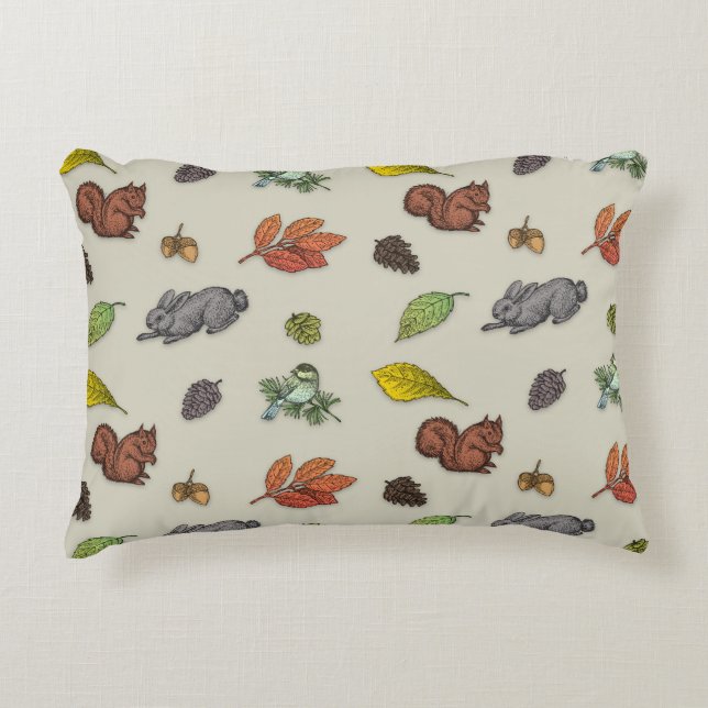 modern red berry Christmas bird red grey wrapping  Accent Pillow (Front)