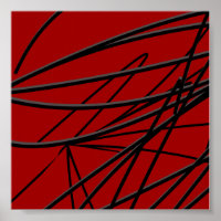 Modern Red Black Abstract Art