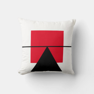 Modern Red & Black Fulcrum Throw Pillow