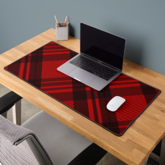  Modern Red  & Black Plaid  Desk Mat