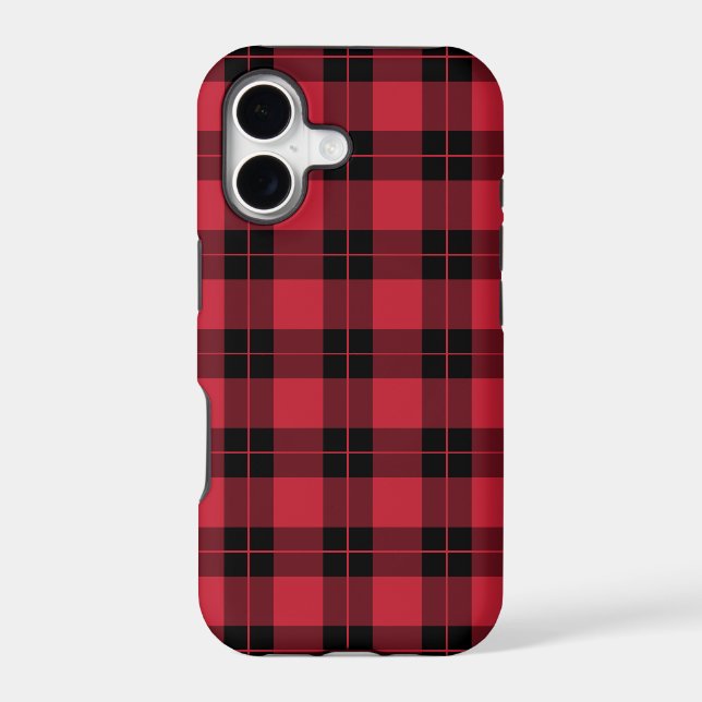 Modern Red Black Plaid Pattern (Back)