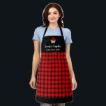 Modern red black plaid professional bakery apron<br><div class="desc">Modern rustic red black buffalo plaid,  professional business bakery Apron.
Add your own image or logo and name and text to personalize.</div>