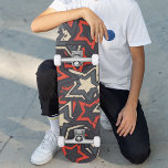 Modern Red Black Stars Cool Grunge Pattern Custom Skateboard<br><div class="desc">Modern Red Black Stars Cool Grunge Pattern Custom Skateboard features a simple grunge pattern of red,  black and cream stars. Give a custom made gift,  personalized skateboard to your favourite skateboarder for Christmas,  birthday or your BFF.  Designed by ©Evco Studio www.zazzle.com/store/evcostudio</div>