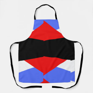 Modern Red & Blue & black & white colour block Apron