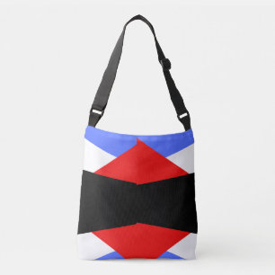 Modern Red & Blue & black & white colour block Crossbody Bag