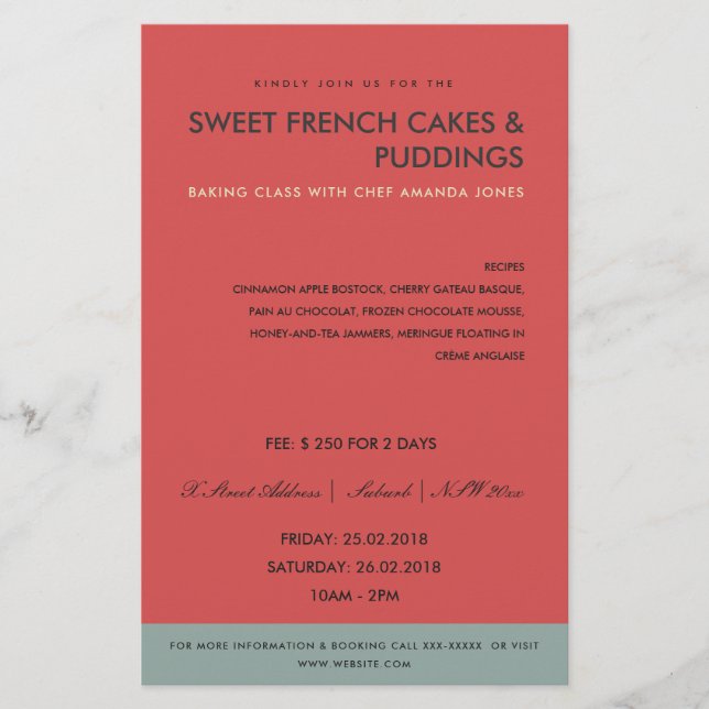 MODERN RED BLUE PHOTO TEMPLATE CLASSES WORKSHOP FLYER (Front)