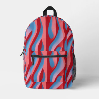 Modern Red/Blue Printed Backpack