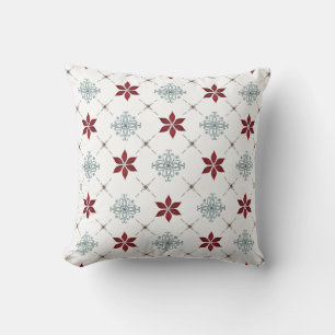 Modern Red Blue Simple Simplistic Pattern  Throw Pillow