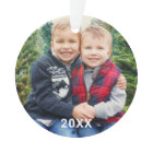 Modern Red Buffalo Plaid Holiday Photo Keepsake