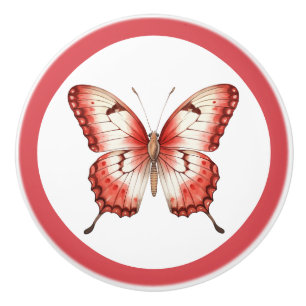 Modern Red Butterfly Girl's Drawer Knob