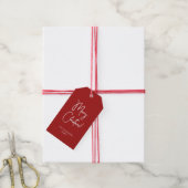 Modern Red Calligraphy Script Merry Christmas Gift Tags (With Twine)