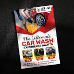 Modern Red Car Wash Auto Detailing Car Care Flyer<br><div class="desc">Highlight your car wash packages with this versatile flyer template. Featuring sections for 3 service levels,  pricing,  and contact details,  it's perfect for promoting your business. Edit easily and get professional results!</div>