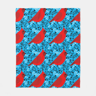 Modern Red Cardinal and Vines Custom Fleece Blanket