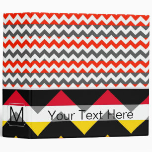 Modern Red Chevron Zigzag Binder
