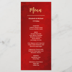 Modern Red Chinese Wedding  Menu