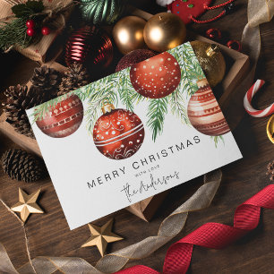 Modern Red Christmas Bauble  Invitation