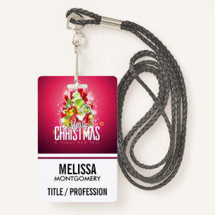 Modern Red Christmas Graphic Illustration Badge