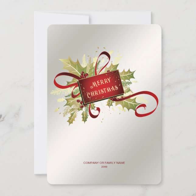 Modern Red Christmas Holiday Card (Front)