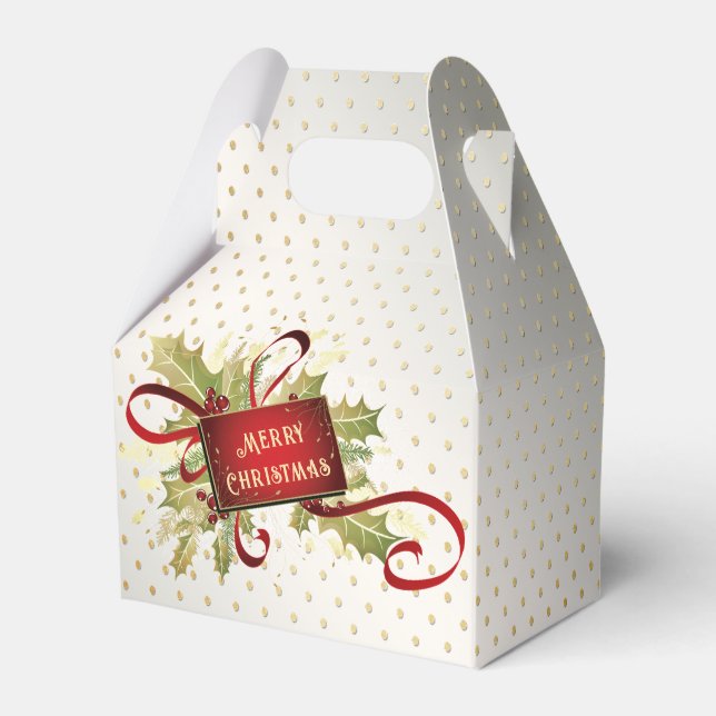 Modern Red Christmas Holiday Gift Box (Front Side)