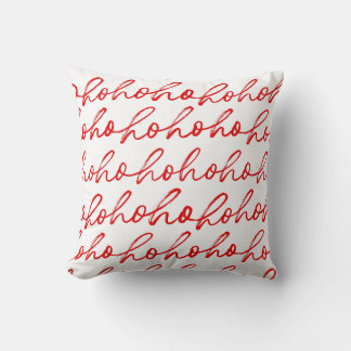 Modern Red Christmas Script Pattern  Throw Pillow