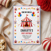 Modern Red Circus Ticket 1st Birthday | Any Gender