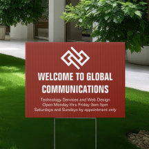 Modern Red Company Office Custom Welcome Yard