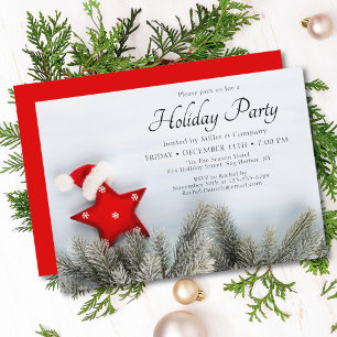 Modern Red Corporate Christmas Party Invitation
