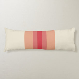 Modern Red Cream Striped Pattern Body Pillow
